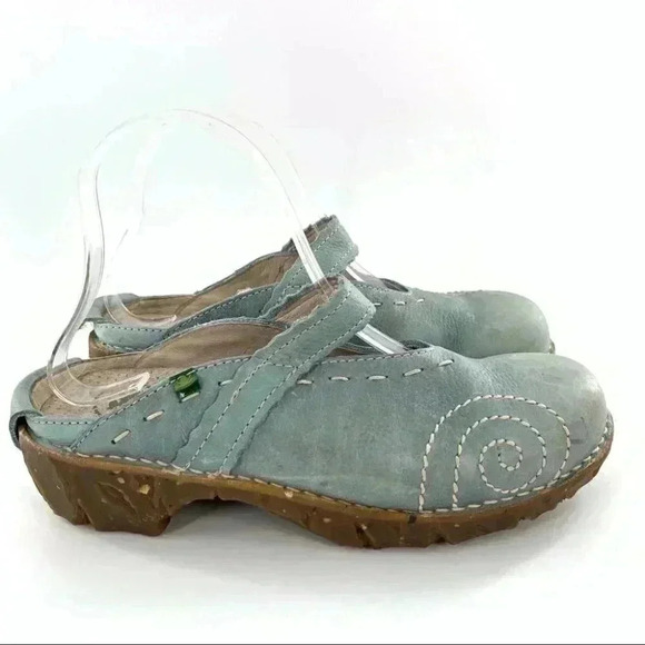 El NaturaLista flats size 36 blue leather fairycore comfort mules artisan clogs - Picture 12 of 12